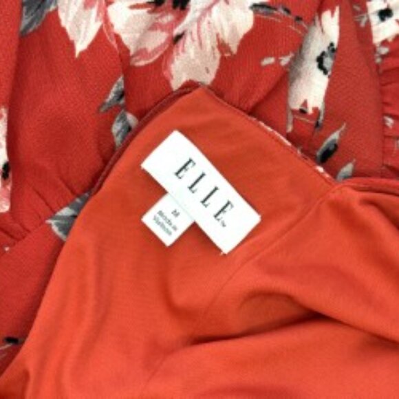 Elle Red Floral Sleeveless Bow Back Dress | Spring Brunch Party Look | Size M - Picture 3 of 4